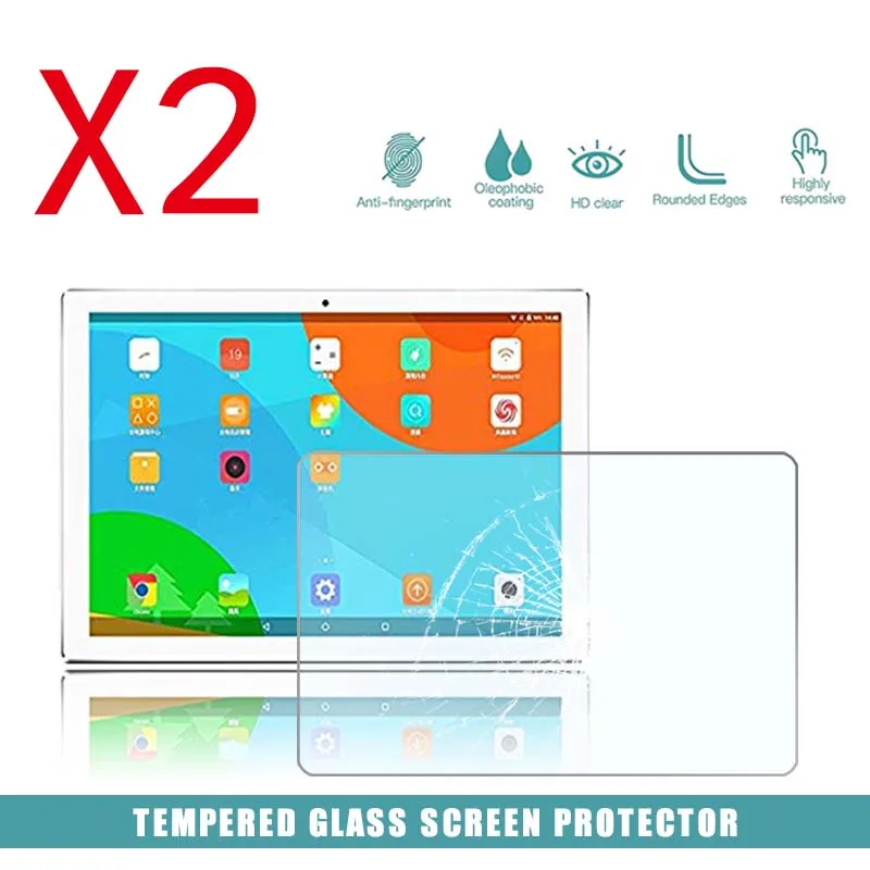 2Pcs Tablet Tempered Glass Screen Protector Cover for Teclast P10  Eye Protection Anti-Scratch Explosion-Proof Tempered Film