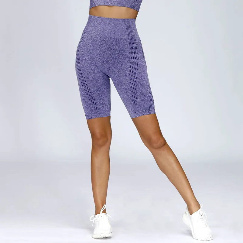 Шорты для тренировок с высокой талией, женские бесшовные шорты для фитнеса и йоги, шорты для бега, спортивные леггинсы для спортзала
