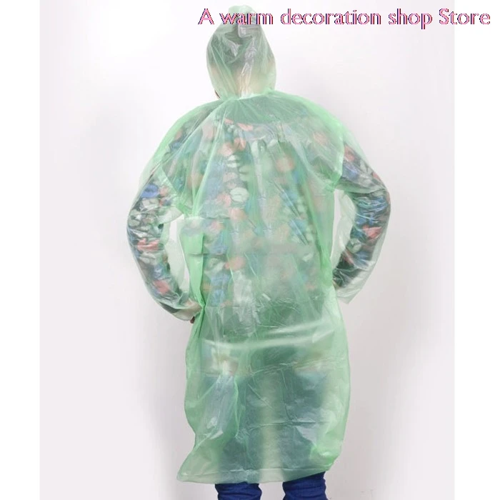 1 Pcs Unisex Wegwerp Regenjas Adult Emergency Waterdichte Kap Poncho Reizen Camping Moet Regen Jas Plastic Pe