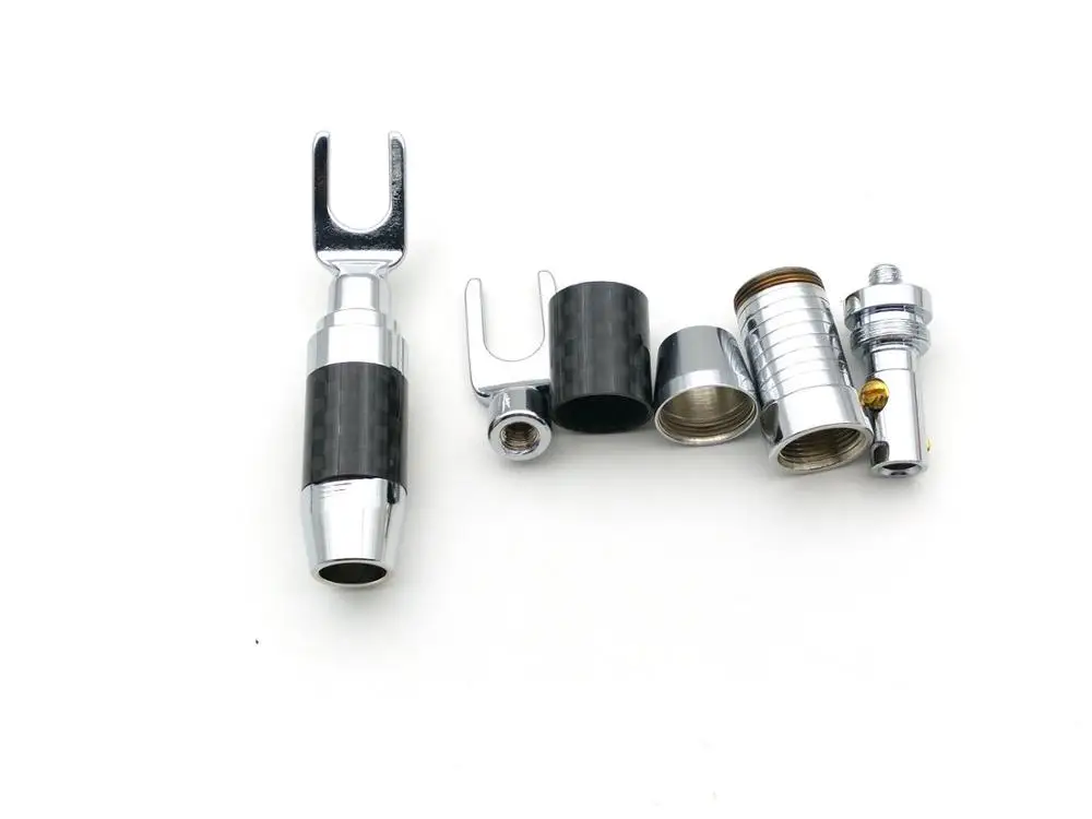 10pcs Koper Rhodium Plated Speaker Spade Plug Banaan Plug Schroef Type Audio connector