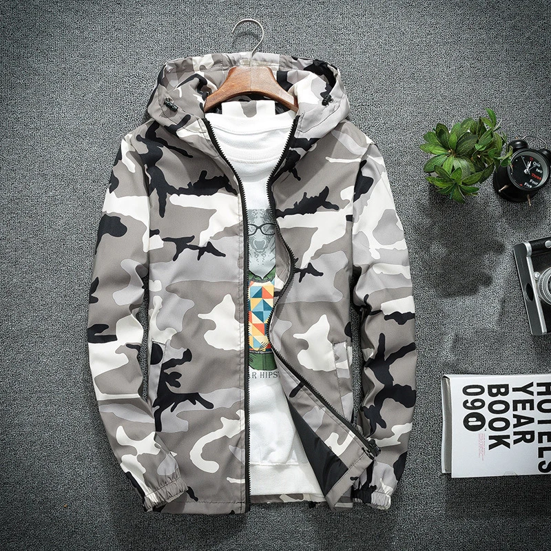 Men's New Camo Jackets 2023 Spring Autumn Casual Coats Hooded Jacket Camouflage Fashion Male Outwear Brand Clothing 5XL