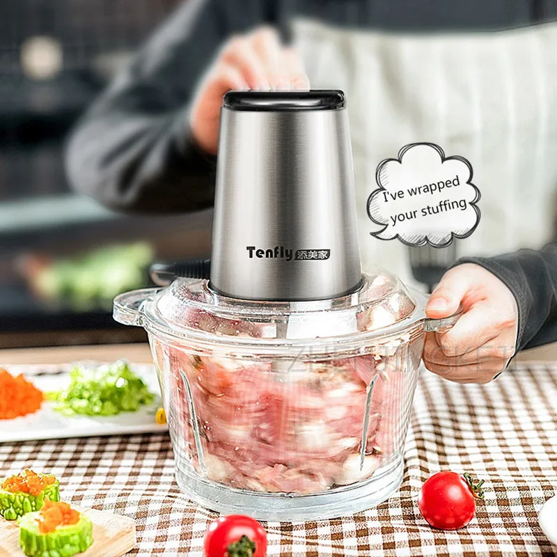 Home Meat Grinder Electric Multifunction Stainless Steel Blender Electric Chopper Mincer Sausage Stuffer Food Processor Slicer