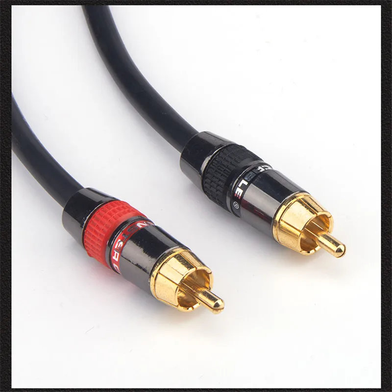 High Sound Quality Monster HIFI Fever Audio Cable Gold Plated RCA Plug Signal Line 90 Degrees Straight