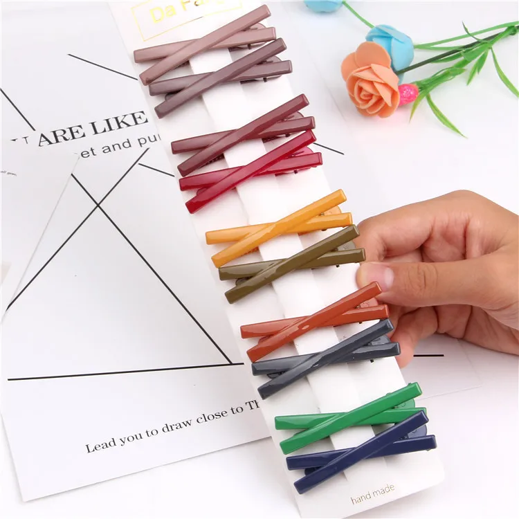 10pcs New Fashion Large Multi-color Resin Shiny Duckbill Hairpin Barrettes  Hairpins Wild Women Girls Hair Accessories Headdress