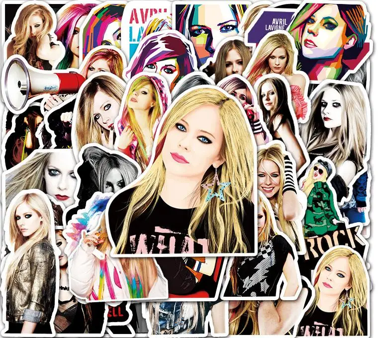 Pegatinas de La Reina del Rock para niños y niñas, 10/30/50 piezas, europea y americana, Avril, Ramona, Lavigne, Graffiti, Idol, popular, juguetes,