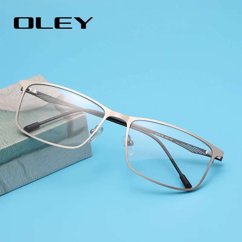 OLEY Titanium alloy optical glasses series classic square prescription glasses Myopia Hyperopia Presbyopia glasses Y7724