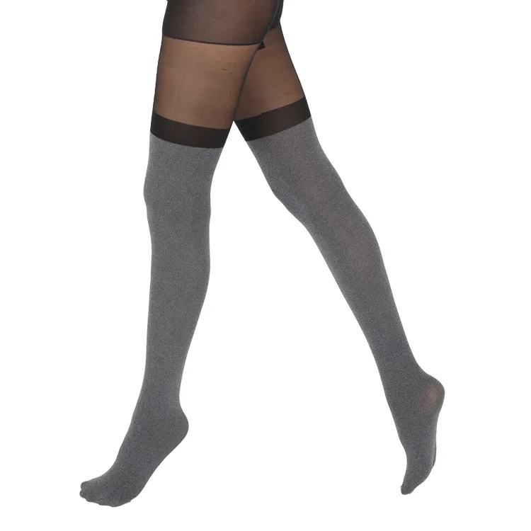 KASURE Women sexy Tight Pantyhose Spring Summer Shinny Women Nightclubs Sexy Black Tinted Sheer False High Stocking Pantyhose