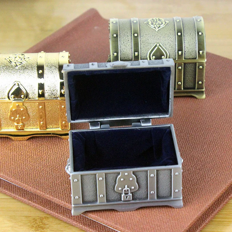 Size 7x5x5cm Vintage Jewelry Box Metal Art Craft Pirates Treasure Chest Trinkets Storage Organizer Gift Package Toy Case Casket