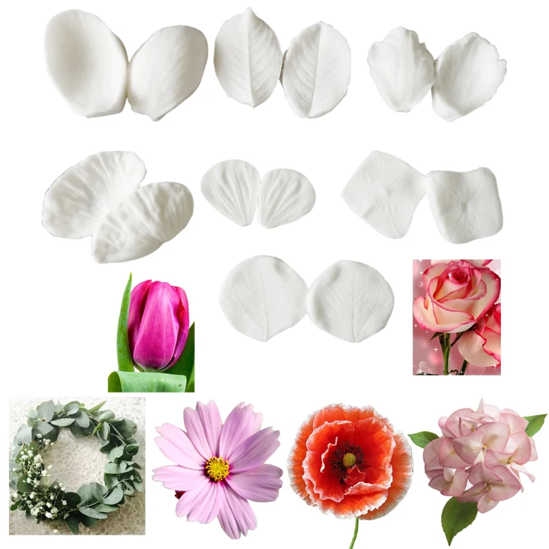 29 Styles 3D Flower Petals Flower Silicone Mold Fondant Cake Decorating Tools Chocolate Confeitaria Baking KitchenMoulds M2675