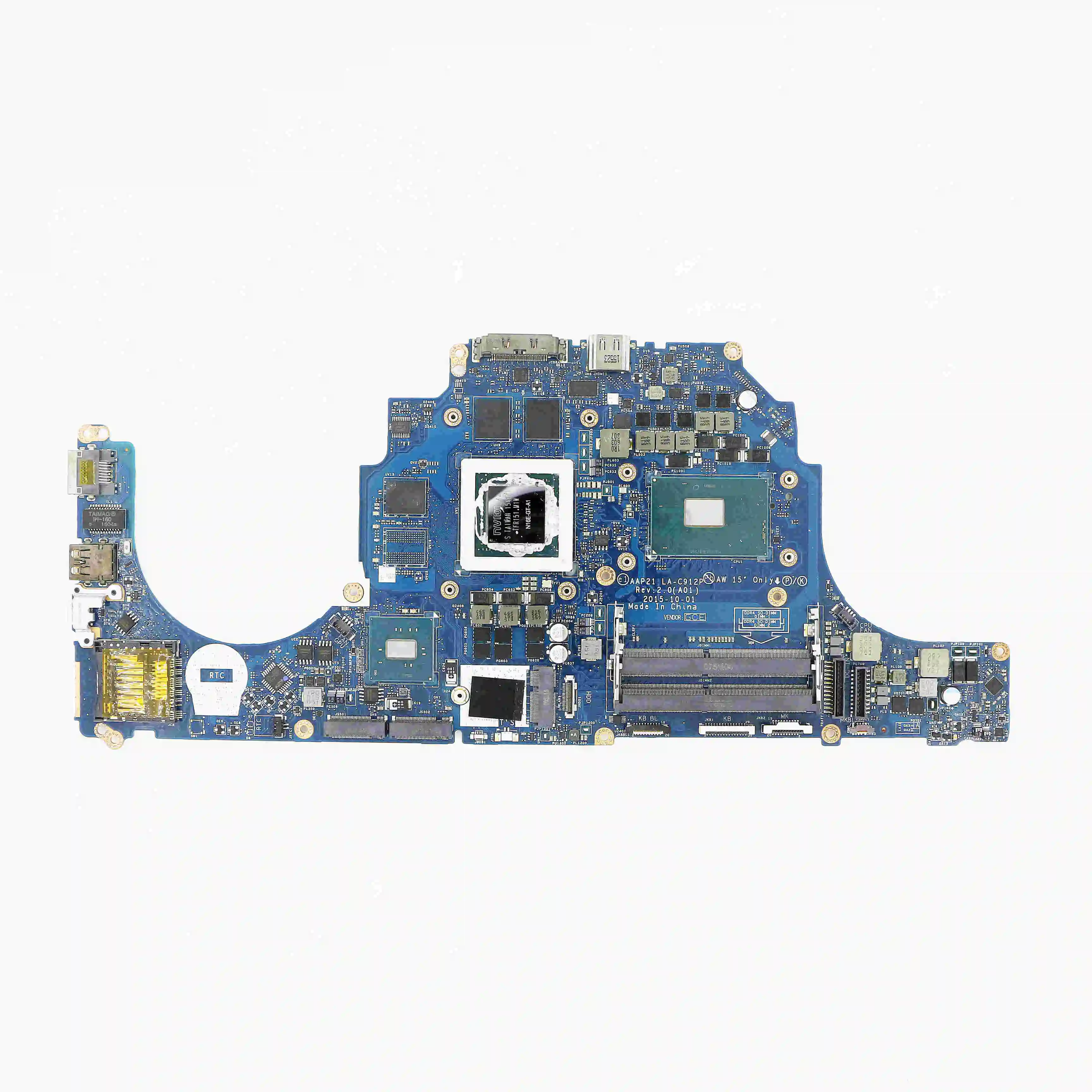 

DVV6W - DSC MOTHERBOARD AAP21 LA-C912P w/ i7-6700HQ 2.6GHz + GTX 970M V3G for Alienware 15 R2 / 17 R3