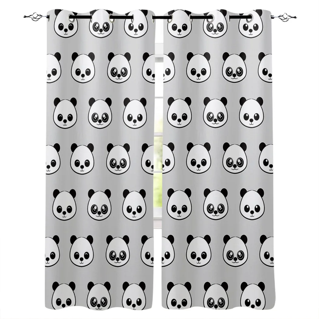 

Cartoon Panda Room Curtains Large Window Window Curtains Dark Living Room Bathroom Outdoor Fabric Kids Window Treatment Curtain