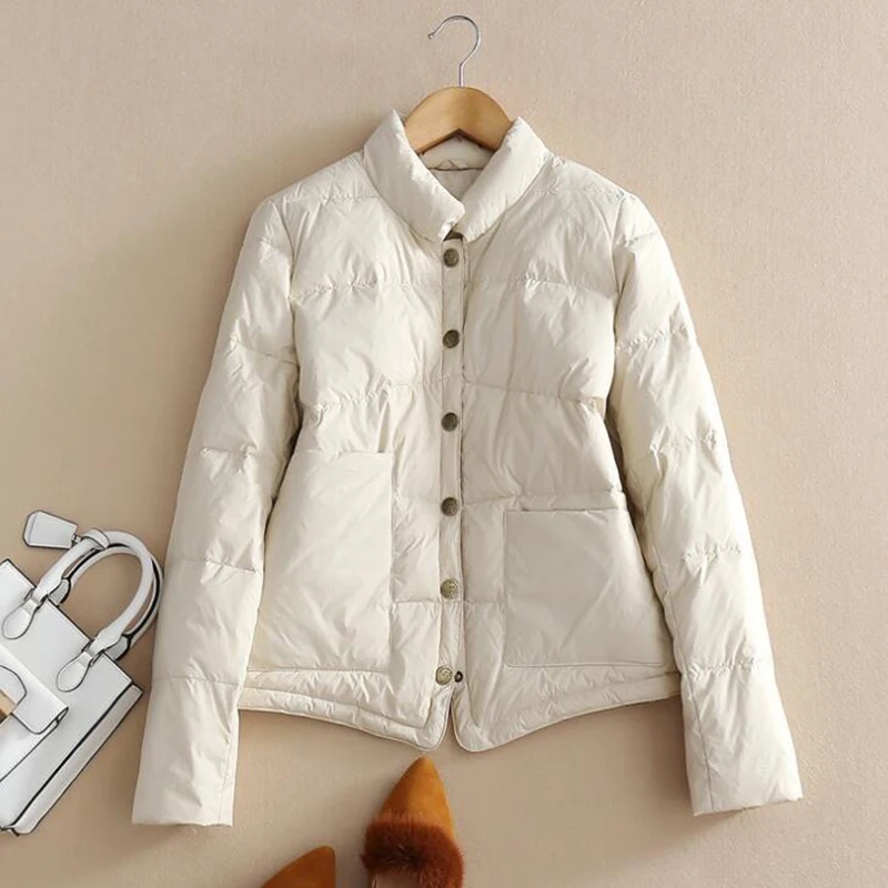 SEDUTMO-abrigo de plumón de pato para mujer, ultraligera parka, corta, de gran tamaño, fina, informal, de otoño e invierno, ED1103