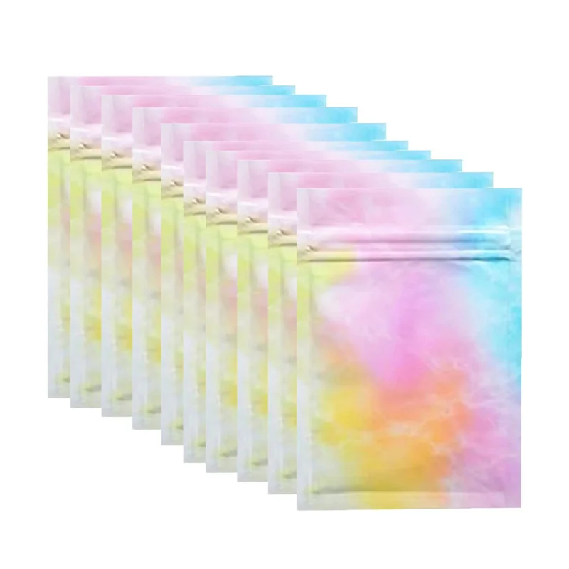 1000Pcs/Lot Resealable Marbled Rainbow Mylar Foil Bags Foil Pouch Aluminum Ziplock Bags Packaging