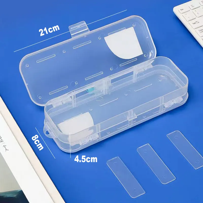 2Layer PP Plastic Transparent Pencil Case Double Layer Multifunction Pen Stationery Box Kids Large Capacity Storage Organizer