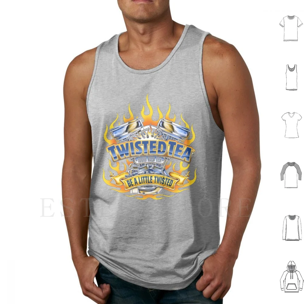 Twisted Tea Tank Tops Vest Cotton Twisted Tea Tea Drink Teako Hard Iced Tea Beer Liquor Stay Strapped Get Slapped Twisted