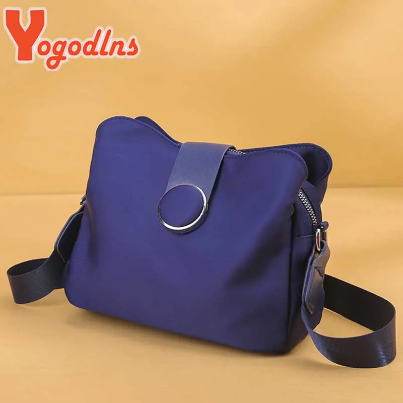 Yogodlns Simple Nylon Shoulder Bag Women Leisure Waterproof Messenger Bag Shopping Lady Handbag Travel Light Small Bag Purse sac