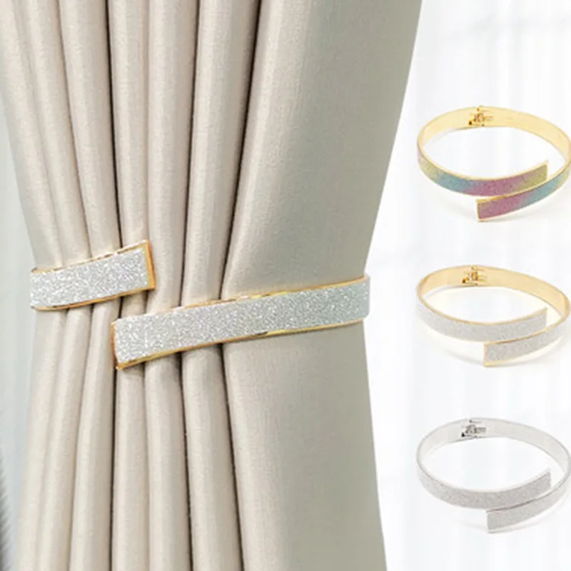 

Light luxury high-grade alloy spring curtain clip hole free hook creative storage buckle tie strap room accessories