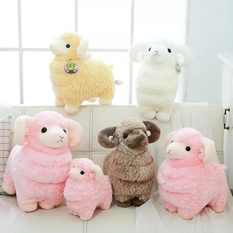 25-60cm Cute Simulation Sheep Plush Toy Kawaii Cartoon Sheep Doll Soft Stuffed Animal Lamb Sleep Pillow Christmas Gifts for Kids