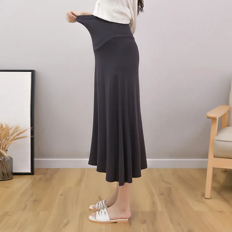 2021 Autumn Korean Fashion Maternity Skirts A Line Loose Elastic Waist Belly Skirts Clothes for Pregnant Women Pregnancy