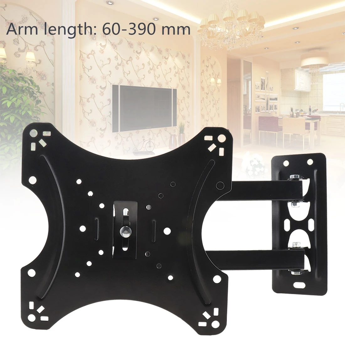 

18KG Adjustable TV Wall Mount Bracket Flat Panel TV Frame Support 15° Tilt with Accessories for 14-42 Inch LCD LED Monitor