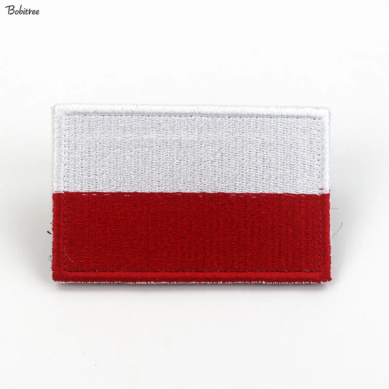 Poland flag Patches with Hook Loop Poles Banner Badge Embroidered armband Stickers For Backpack Caps Uniform Decoration