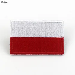 Poland flag Patches with Hook Loop Poles Banner Badge Embroidered armband Stickers For Backpack Caps Uniform Decoration