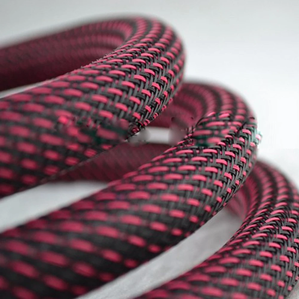 Manga trançada de malha de nylon de 16 mm para cabo de alimentação DIY Mangas de tubo