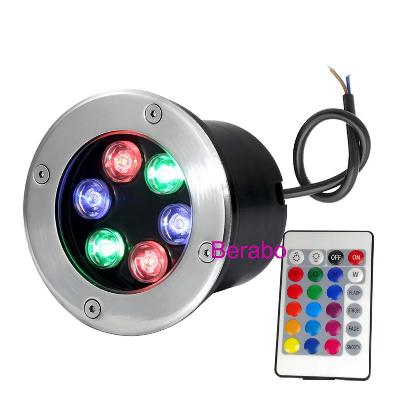 Wasserdichte LED-Gartenleuchte Unterirdisch 3W6W18W IP67 Außenbereich Eingebaute Gartenweg-Spotleuchte Fernbedienung RGB LED Bodeneinbauleuchte – Detail 3