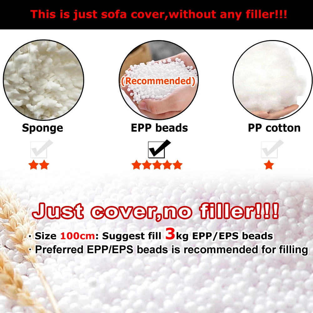 الكبار طفل كبير لطيف سميكة لينة متقطعا طباعة الفراء كيس فول كرسي Pouf الغلاف لا حشو مريح Lazt أريكة Relincer العثماني كيس القماش #3