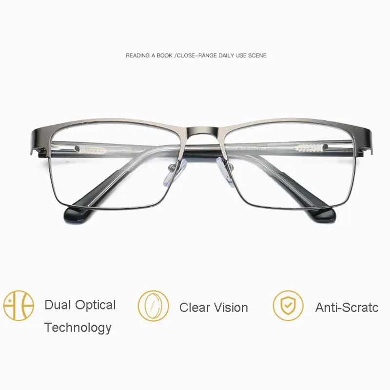 New Arrival Full Rim Spectacles Metal Frame Glasses Men Business Style Reading Eyewear