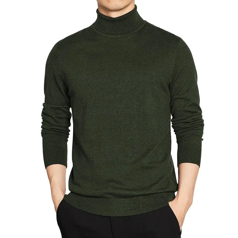 High Quality Turtleneck Sweater Men Pullover Basic Solid Turtle-Neck Sweater Male Black Wine red Green Grey Purple Knitwear Man