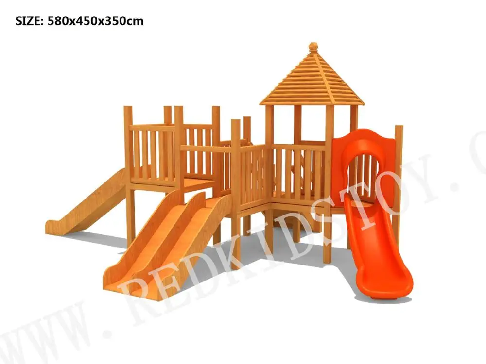 Exported to Maldives Antirot Wood Outdoor Playground Equipment HZ-9907B