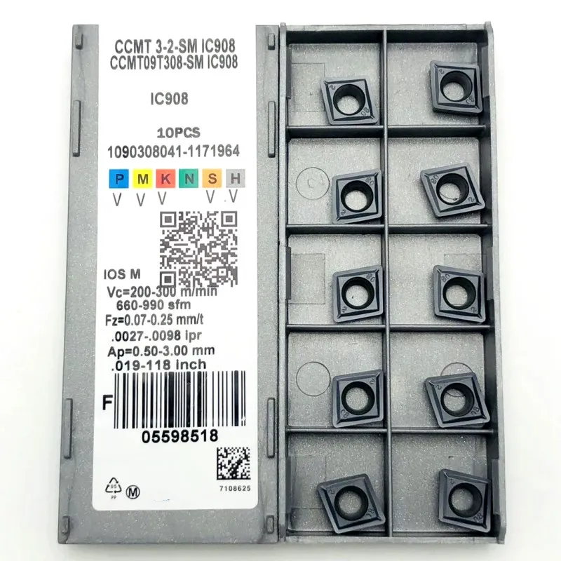 Вращающаяся режущая головка Tokarnyy CCMT09T304, CCMT09T308 SM, высокоточная металлическая твердосплавный инструмент для обработки деталей вращения вставка для станка с ЧПУ