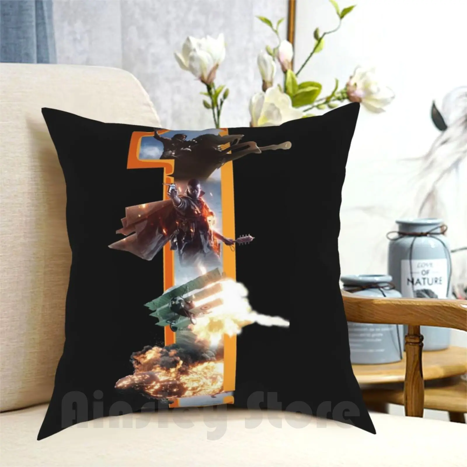 Battlefield 1 Number One Pillow Case Printed Home Soft DIY Pillow cover Bf4 Bf3 Battlefield 1 Battlefield 4 Battlefield One