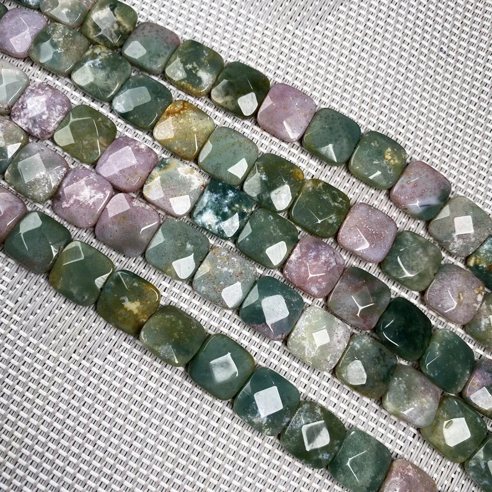 Natural Stone Square shape Faceted beads crystal Semifinished Loose beads For jewelry making DIY Necklace Bracelet Accessories