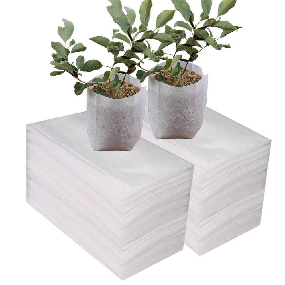 100-300 pces berçário crescer sacos biodegradáveis não-tecido planta crescente saco vasos de mudas eco-friendly cultivo plantio pouch