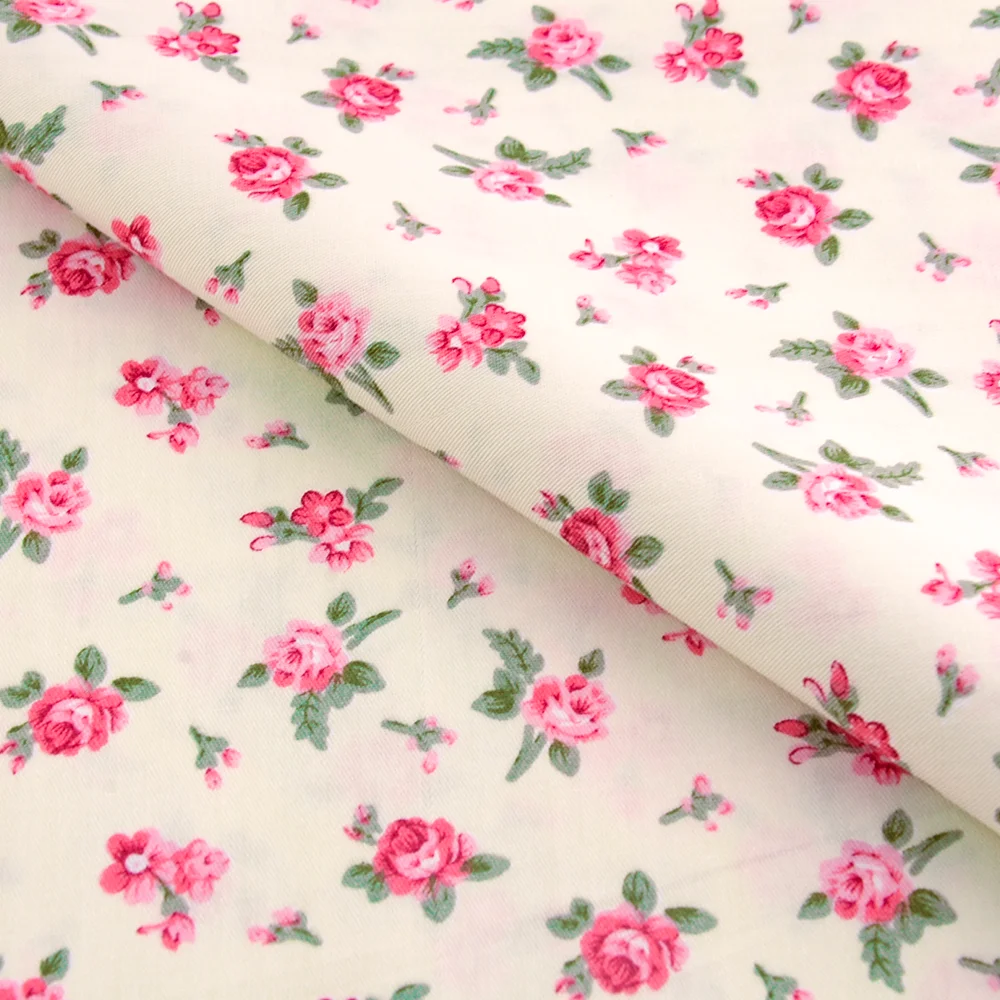 Rose Floral Cotton Fabric Patchwork Quilting Sewing Cloth Craft Bedding Decoration Teramila Fabrics Tissue Clothing Home Textile