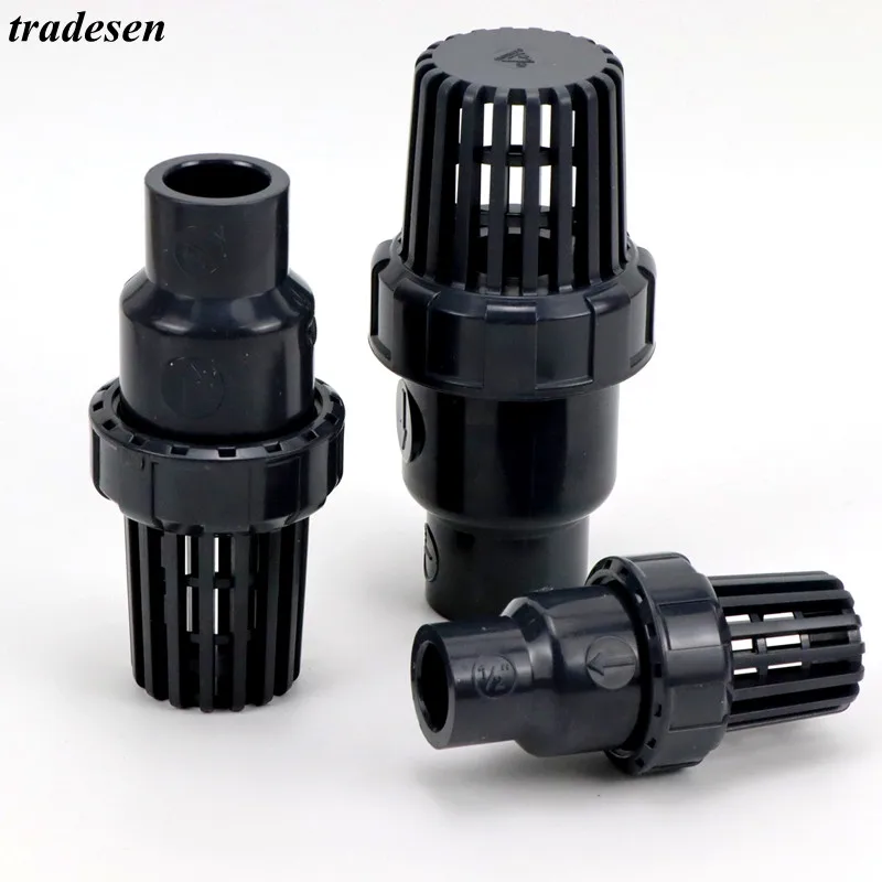 

I.D20~63mm UPVC Pipe Aquarium Water Pump Filter Valve With Check Fish Tank Water Inlet Joint Garden Home Watering Tube Fittings