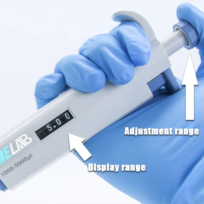 IKEME 0.5-10ul Laboratory Pipette Single Channel Digital Display Adjustable Plastic Pipette Laboratory Equipment