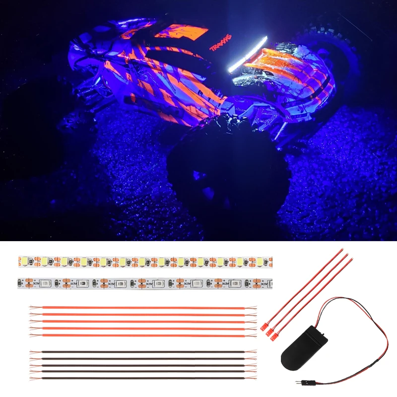 LED Light Strip Lamp Beads Rc car parts for 1/10 1/8 RC Crawler Car Traxxas Tamiya 4WD TRX4  Axial Slash SCX10 D90 HSP HPI DIY