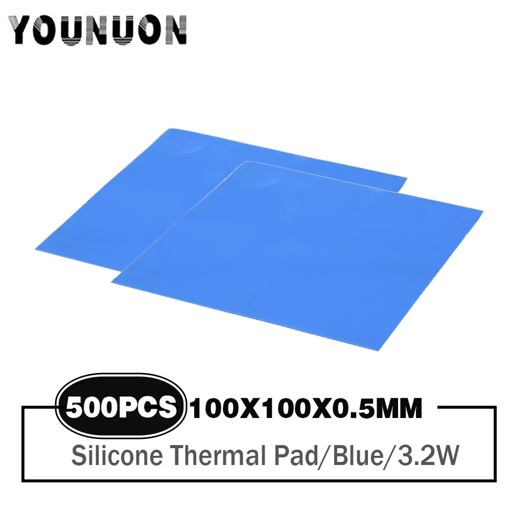 500 Pieces 100x100x1mm GPU CPU Laptop Thermal Pads  PC Thermal Pad Silicone Pad