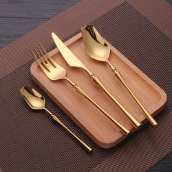 Cutlery Set Matte Gold   Stainless Steel Dinnerwar    Silverware    Forks Spoons Knives