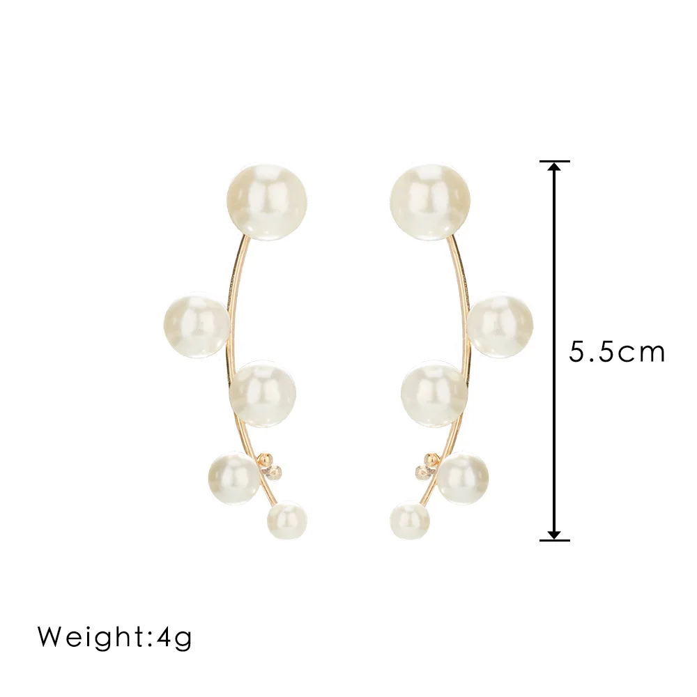 DIEZI New Arrival Vintage brincos Elegant Statement Gold Color Pearl Earrings Fashion Jewelry Ear Cuff Clip Earrings For Women