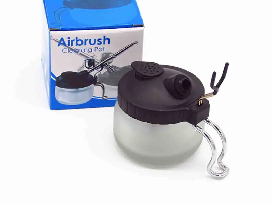 Airbrush Cleaning Pot Waste Liquid Collector With Metal Holder Model Coloring Tool Pen Washing Machine Diorama Modeling