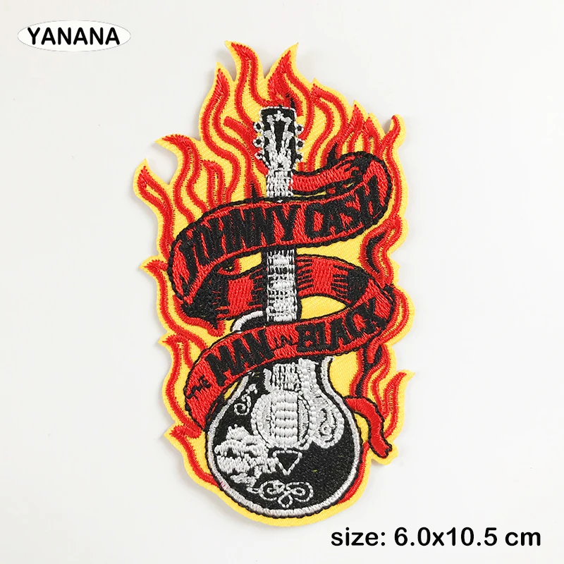 Guitar icon Punk Rock Guitar Band Patches Creative Badges for Cloth Punk Amazing Embroidered Patch DIY Applique Stickers