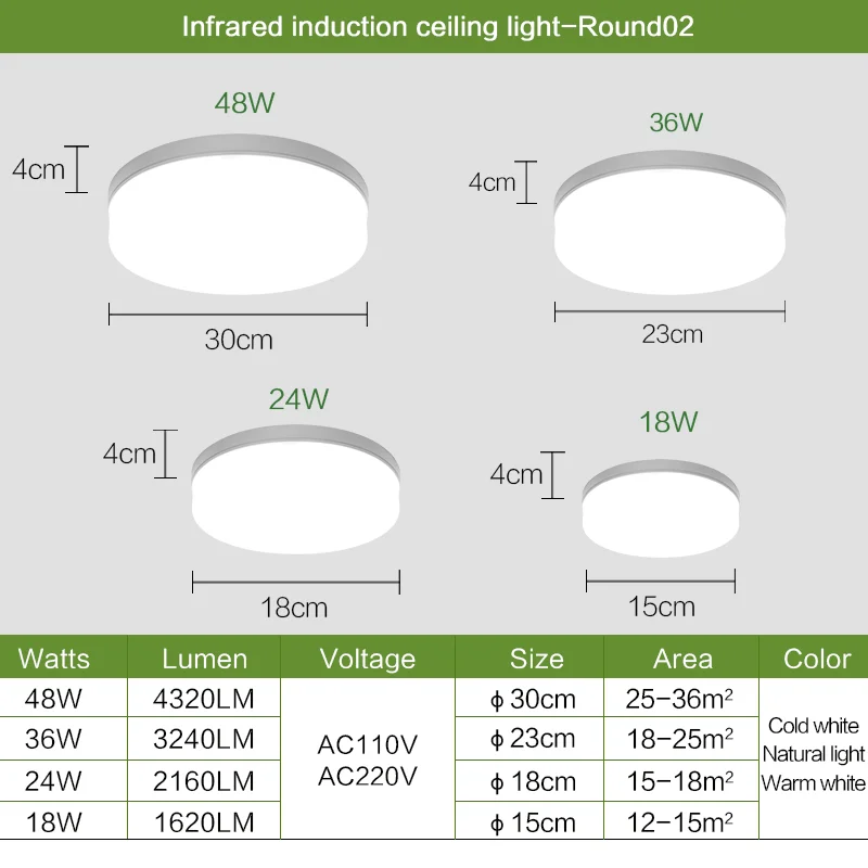 Modern LED Ceiling lights AC85-265V 18W 24W 36W 48W Chandelier Lustre Panel Light Square Round Lamp For Bedroom Decoration Home