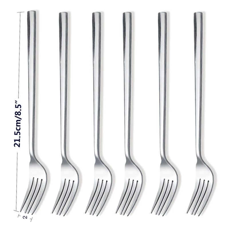 8.5\'\' Stainless Steel Table Fork Korean Long Handle Dinner Meat Food Steak Forks set Food Cutlery Kitchen Accessories 4pcs/6pcs