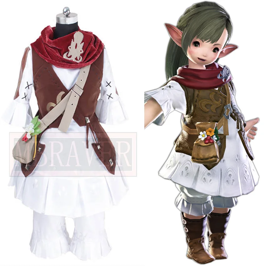 Final Fantasy Cosplay Lalafell Cosplay Costume Adult Women Full Sets Dress Halloween Party Costume