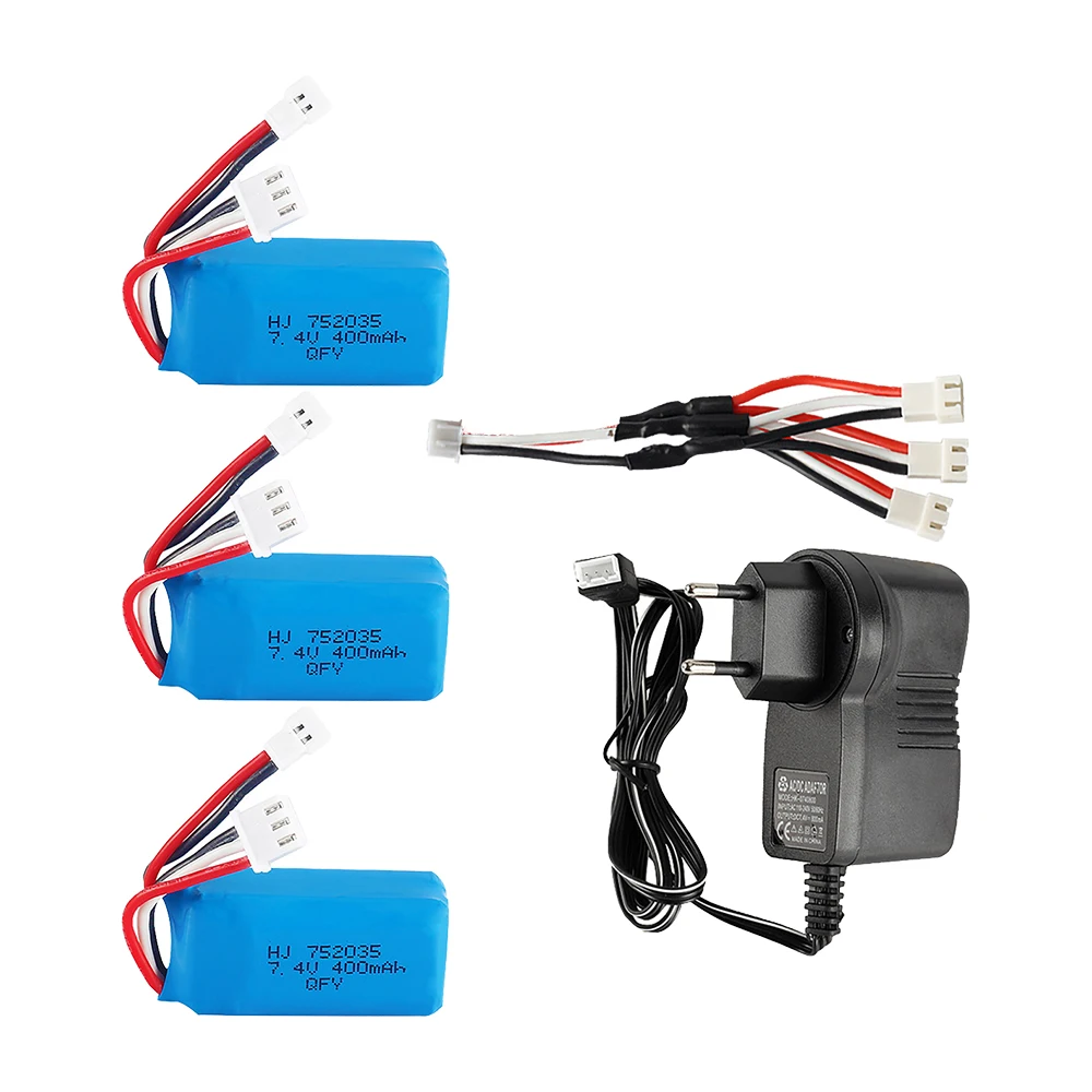 

2s 7.4V 400mah Lipo Battery with USB 3IN1 Charger Set For RC DM007 Airplane Quadcopter Drone Helicopter Toy Spare Parts Battery