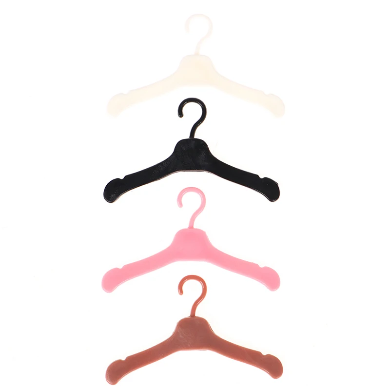 10pcs/pack Lovely Mini Hangers Cute Doll Wardrobe Dress Coat Clothes Plastic Doll Accessories